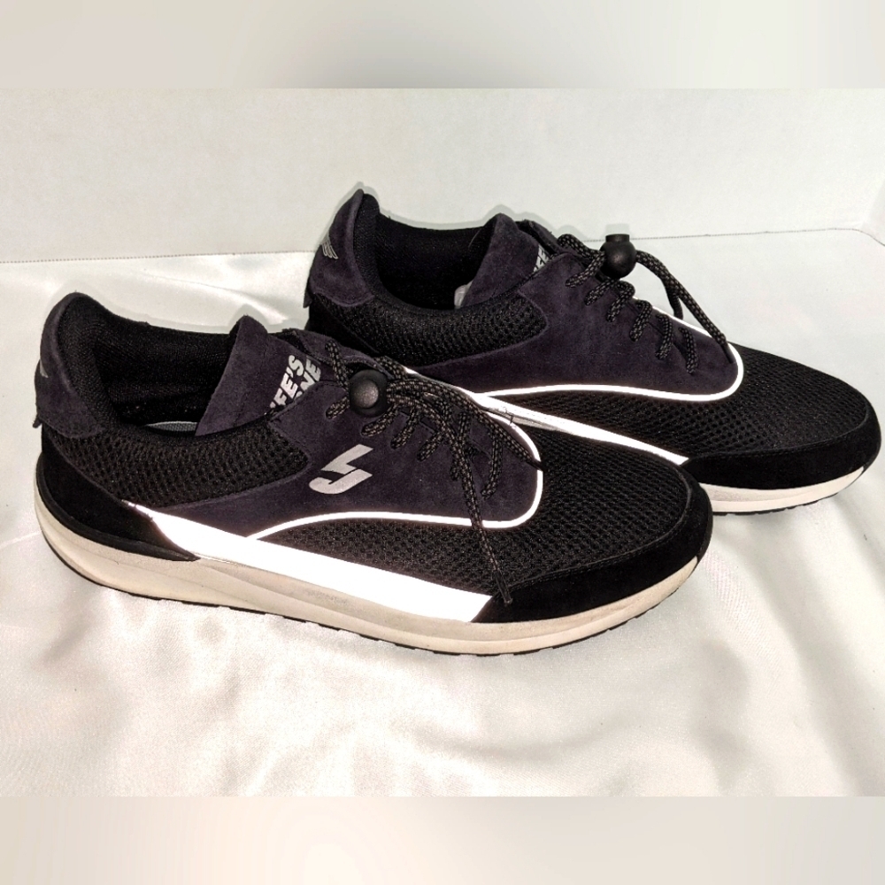 Life's Journey Men's LJ Runner Shoes Sneakers In Black Size 9 Reflective EUC
